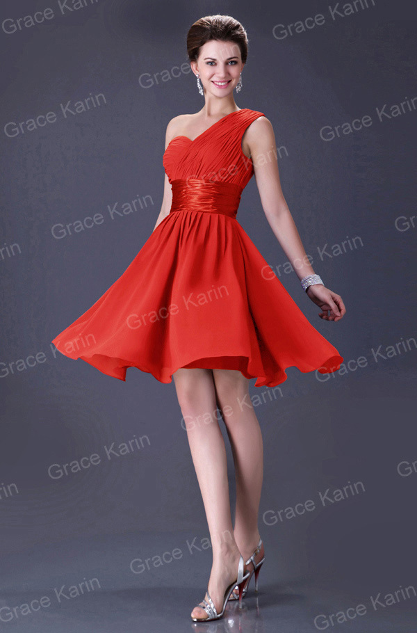 Hot selling Grace Karin One Shoulder Bridesmaid Prom Gown Evening Long Dress 8 Size CL2287