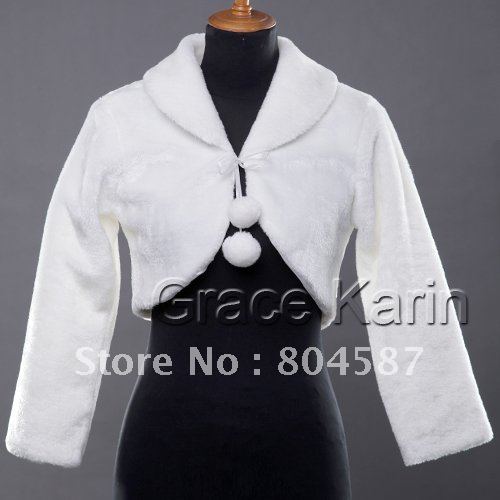 Hot Selling Grace Karin Warm Faux Fur Bolero Bridal Wedding Wrap Shawl Jacket Coat Free Shipping Retail CL2617