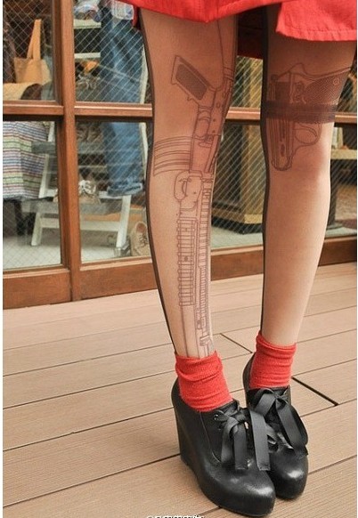 Hot-selling ! gun stockings  tattoo pantyhose  tattoo leggings tattoo sock