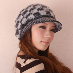 Hot-selling hat small check knitted hat knitted millinery winter cap ty80090