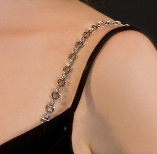 Hot-selling heart diamond decoration shoulder strap copper rhinestone shoulder strap