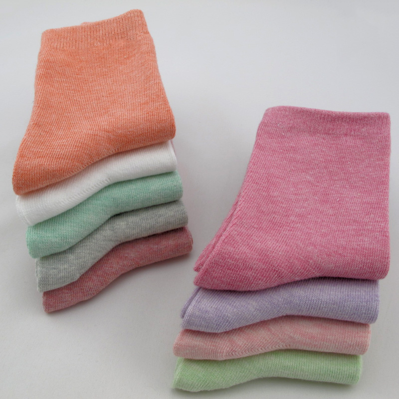 Hot-selling high quality socks solid color socks women's 100% cotton sock thick 10 double