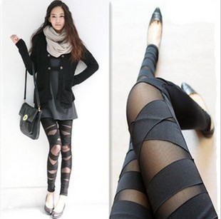 Hot-selling hole legging sexy thin straps ankle length trousers socks female