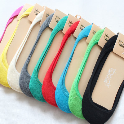 hot selling invisible cotton candy color ankle socks for women