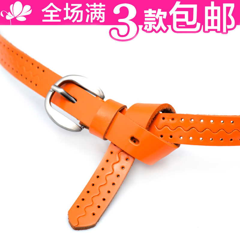 Hot-selling japanned leather patent leather genuine leather cowhide female multi-colored strap women's pin buckle belt