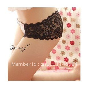 Hot selling  Lace Bow Sexy Lady's Briefs ,women panties,soft underwear,Transparent Briefs,Free Shipping