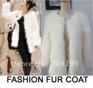 Hot selling !  Lady Fashion faux Rabbit  fur overcoat   Fur jacket   Size  S M L XL