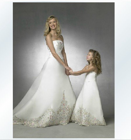 Hot Selling! Lovely  spaghetti A-line Ankle Length Flower girl dress holiday children perform  gown  - C027
