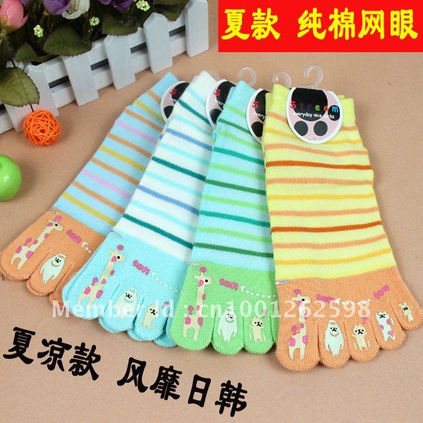 Hot-selling ! mesh breathable socks  slippers sock multicolour stripe cartoon socks Free Shipping