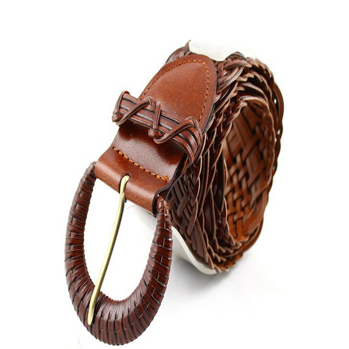 Hot Selling !!! New Design Fashion Genuine Leather Belts Knitted Cow Leather Belts for wemen with Free shipping
