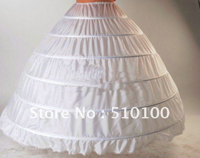 hot selling new style white 6 hoop bridal petticoat fluffy underskirt crinoline underdress wedding dress Inside dress underdress