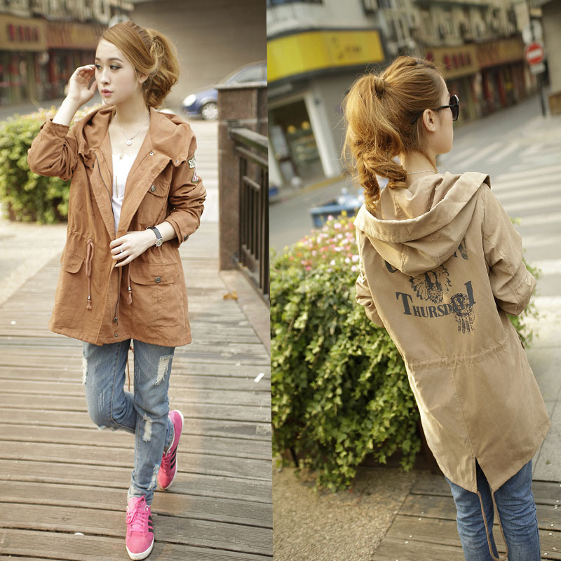 Hot-selling outerwear slim women's brushed trench plus size