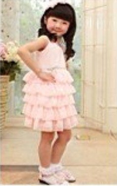 hot selling!pink Lovely spaghetti  knee lenght wedding girl dress  kid perform wear  -y-005
