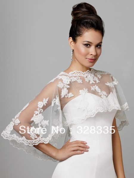 Hot Selling Popular Style Sleeveless Lace Beads Delicate Wedding Jacket Bridal Wraps 2013 Custom Made