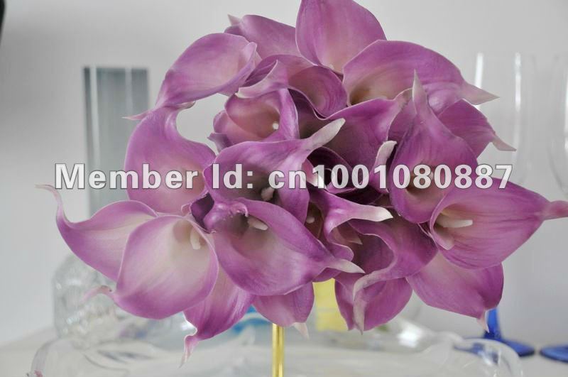hot selling real touch mini calla lilies bouquets 9pcs/bunch high quality in pale pink/purple/fuchsia/orange
