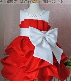 hot selling! red Lovely off shoulder knee lenght wedding girl dress  kid perform wear  -y-040