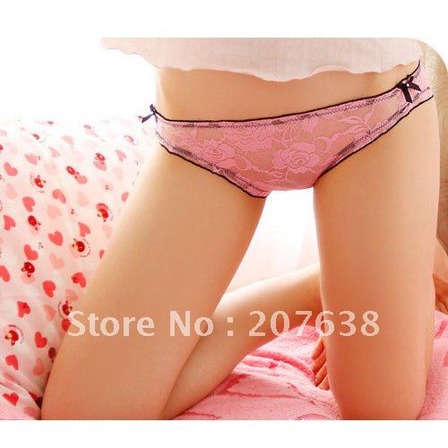 HOT Selling!!Retail&Wholesale Front and rear hollow Rose lace bow sexy+free shipping