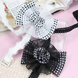 Hot-selling rose dot silks and satins bow gentlewomen baimuer halter-neck shoulder strap pectoral girdle single