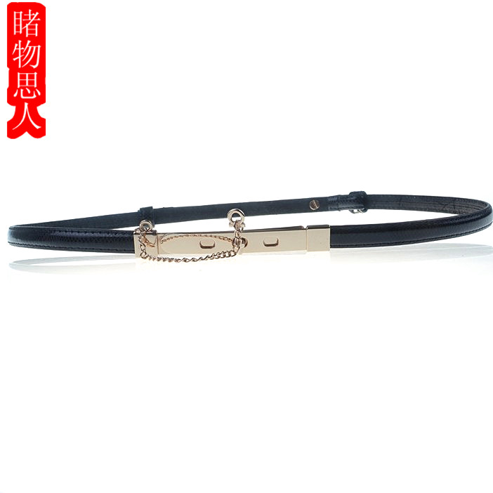 Hot-selling serpentine pattern thin belt women's genuine leather strap decoration belt female fashion all-match cowhide the