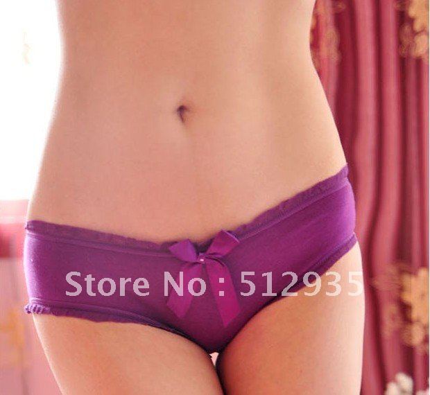 Hot selling Sexy Lace Lady's Briefs ,soft underwear,Free shipping lovely hollow out  bow  panties