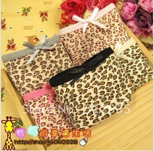 Hot selling Sexy Lace Lady's Briefs ,soft  underwear,Free shipping lovely  leopard grain  panties