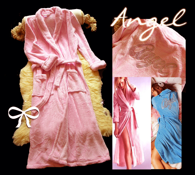 Hot-selling single ! fashion rhinestones letter long paragraph ultra soft coral fleece robe spa