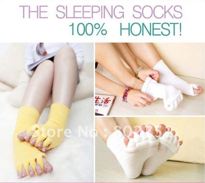 Hot Selling Sleeping Socks Massage Five Toe Socks Foot Alignment Treatment Socks 100% Honest White 30pair
