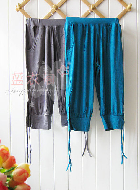 Hot-selling soft modal comfortable shuanghua capris pants casual lounge pants multicolor