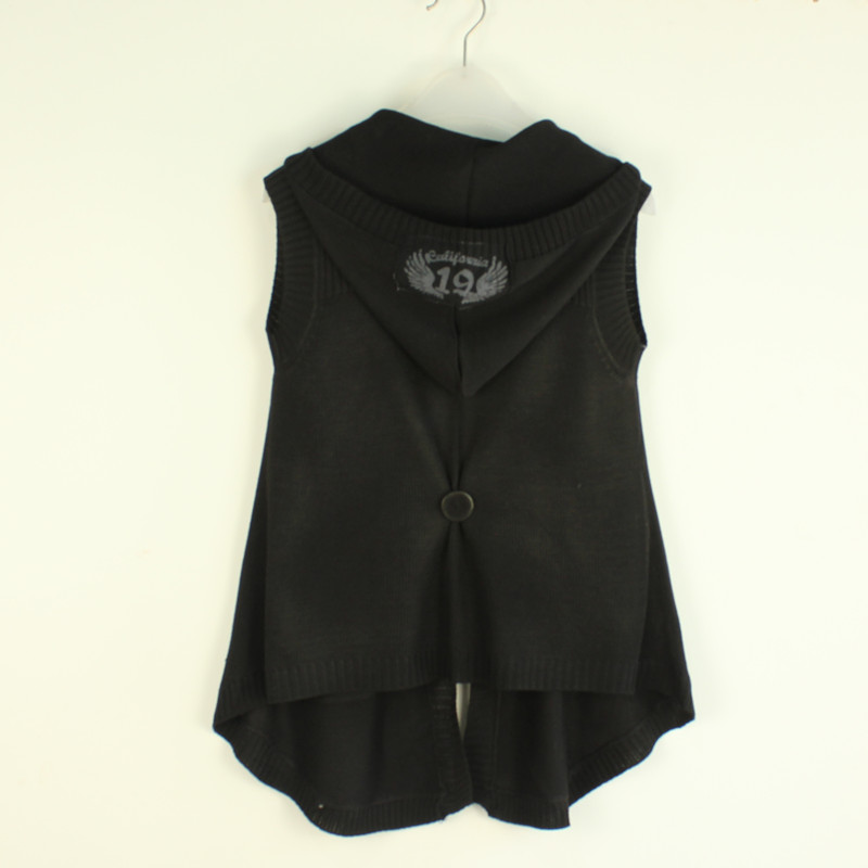 Hot-selling solid color sleeveless vest cape hooded cardigan opshacom