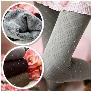 Hot-selling stripe dot thickening warm leggings legging fashion bamboo brushed thickening warm pants lattice grid socks