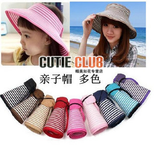 Hot-selling summer hat anti-uv sun visor cap beach folding parent-child sunbonnet female child cap