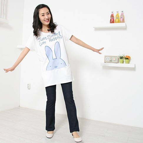 Hot-selling summer maternity clothing rabbit short-sleeve maternity rabbit t-shirt maternity top thin