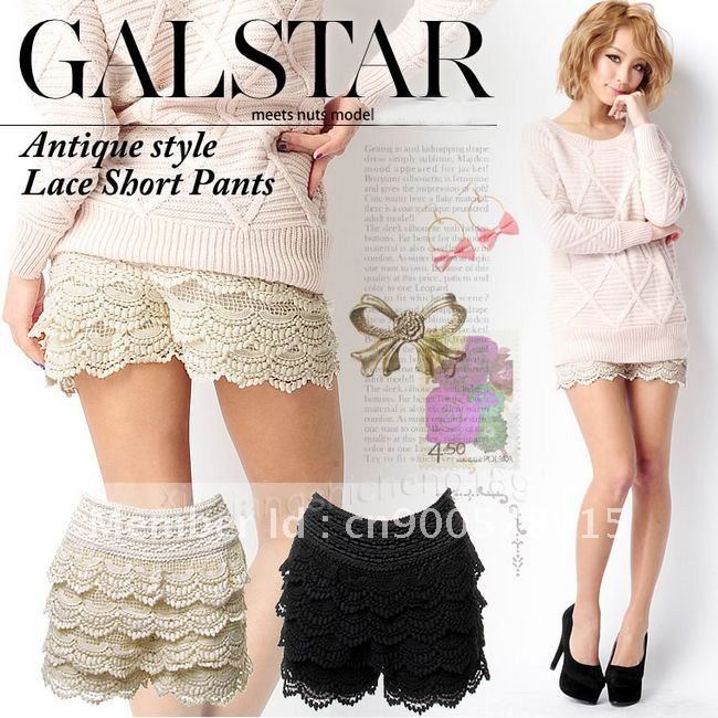 Hot selling Summer Womens Crochet Lace Shorts Hot Pants Skirt