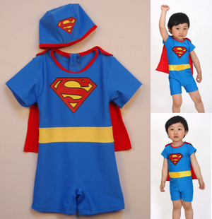 Hot-selling super man child swimwear male child one-piece swimsuit anti-uv child swimwear style swimwear beach suit