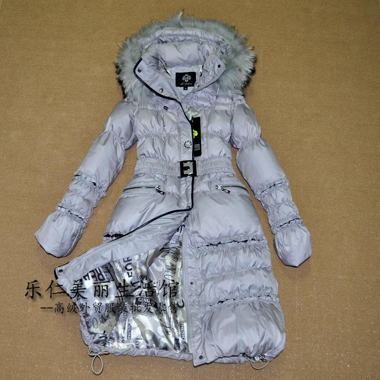 Hot-selling vintage royal large fur collar long design down coat female