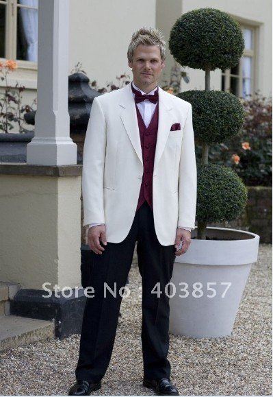 Hot Selling Wedding Suit 2012  Popular Wedding Suit   Designer Wedding Suit  Tuxedo (Jacket + Pants +Vest+Tie) 256