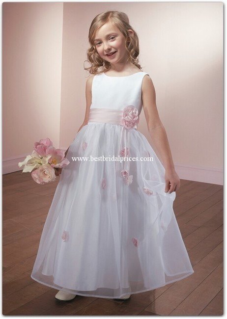 hot selling! white Lovely spaghetti  floor lenght wedding girl dress  kid perform wear  -y-005