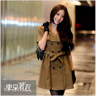 Hot-selling winter 188 fashion buttons bandage wool coat 1026643