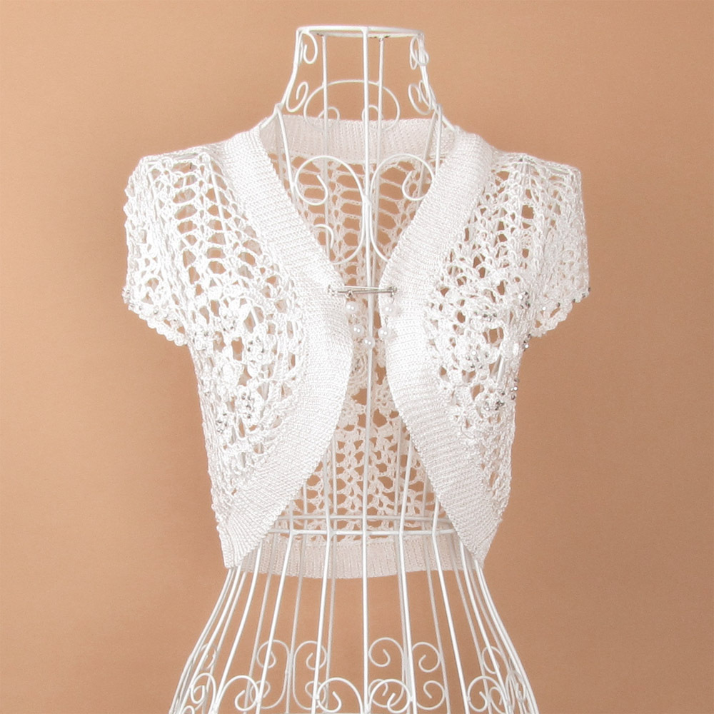 Hot-selling women's 2012 spring handmade crocheted cotton viscose beads empty thread all-match 552 short jacket