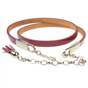 Hot-selling women's belt fashion all-match belly chain japanned leather decoration thin belt cronyism accessories tassel