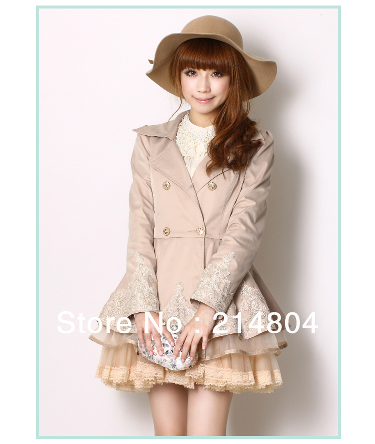 Hot selling Women's Bud silk joining together new double-breasted coat  womens jacket top quality  AJ-004