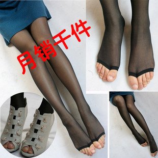 Hot sexy Bulk open toe pantyhose, Core-spun Yarn open toe socks ,Tight close skin legs,Step foot socks