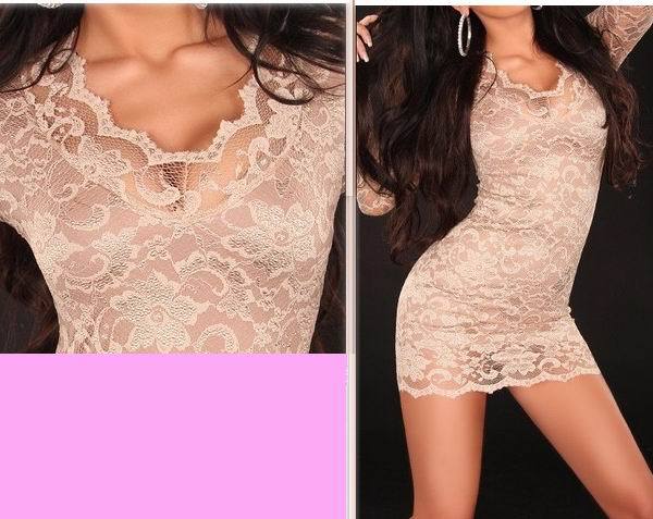 Hot Sexy Cute Dress Lingerie Dress Women Club Wear Night Wear Underwear Adult Party Costume Apricot (N220)