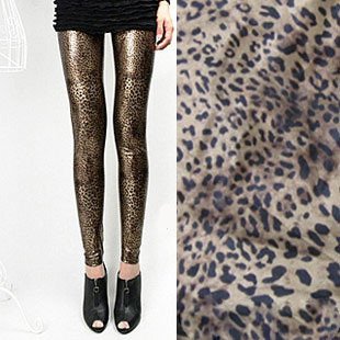 HOT!SEXY!Europe/America Fashion coffee imitation leather/PU leopard leggings/Capri pants/pencil pants,mix wholesale