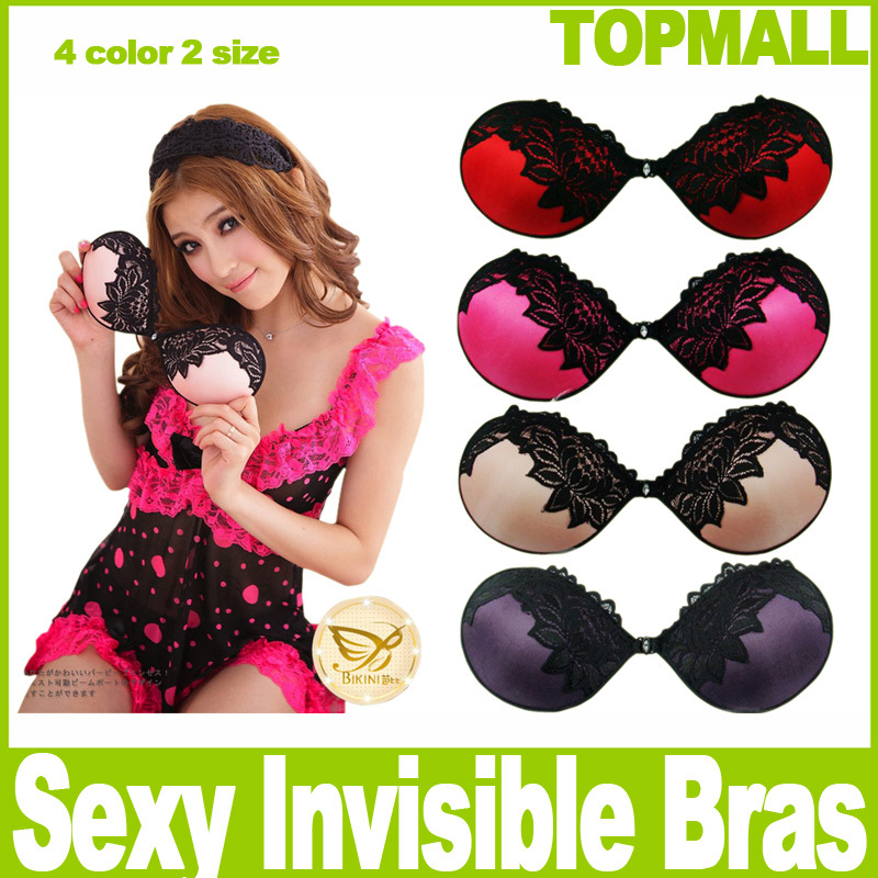 Hot Sexy Lace Push Up Bra Self Adhesive Bust Invisible Bra Insert Pad Enhance