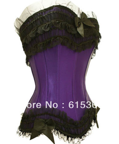 Hot Sexy purple Lingerie bustier corset + G-String  7015