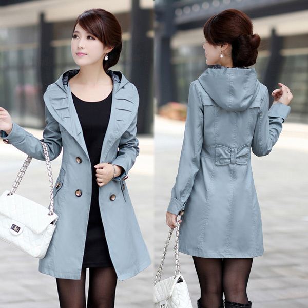HOT Sexy Women's Slim Fit Double Breasted Ladies' Coat Windcoat Outerwear 3 Color # L034221