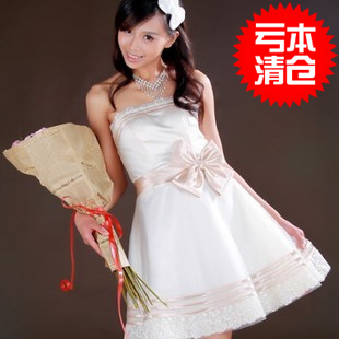 Hot short design bridesmaid dress costume Free Shipping