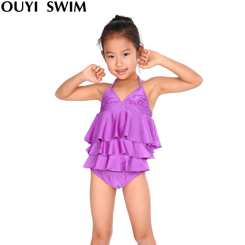 Hot spring boy child swimwear girl baby cake multicolor split skirt swimsuit