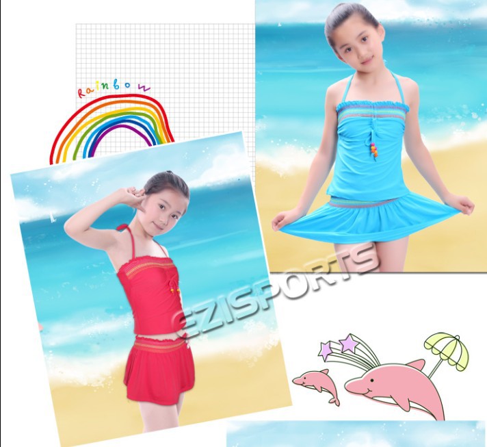 Hot spring female bathing suit skirt three-piece sweet girl fission swimsuit  bikini